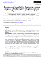 Environmental specialization decouples geographic range and habitat occupancy in Ragala ucuquirana-branca (Sapotaceae) across the Amazon Basin