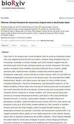 Warmer climate threatens the occurrence of giant trees in the Amazon basin